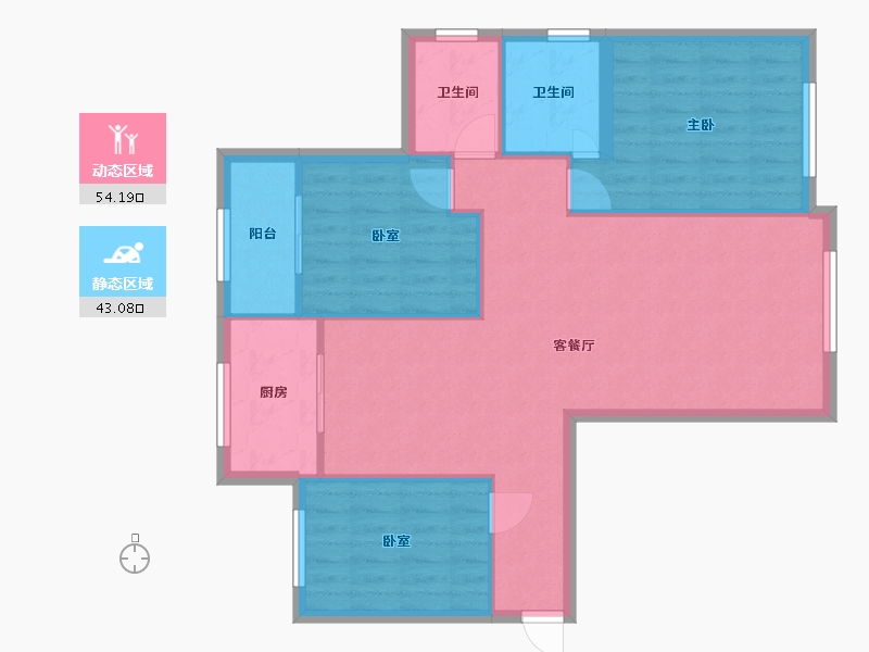 青海省-西宁市-安泰雅苑-96.00-户型库-动静分区