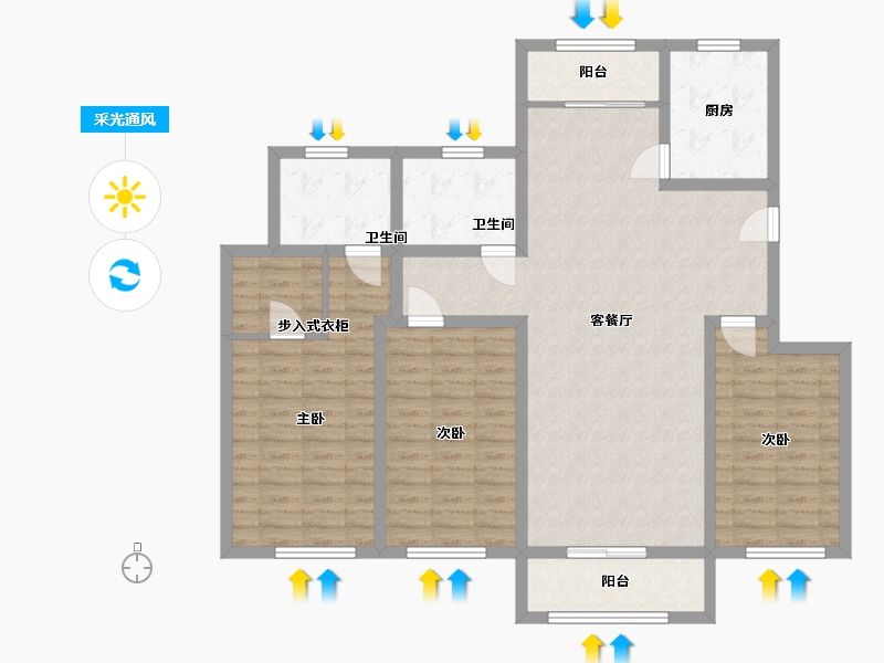 河北省-邯郸市-澜湾-120.00-户型库-采光通风