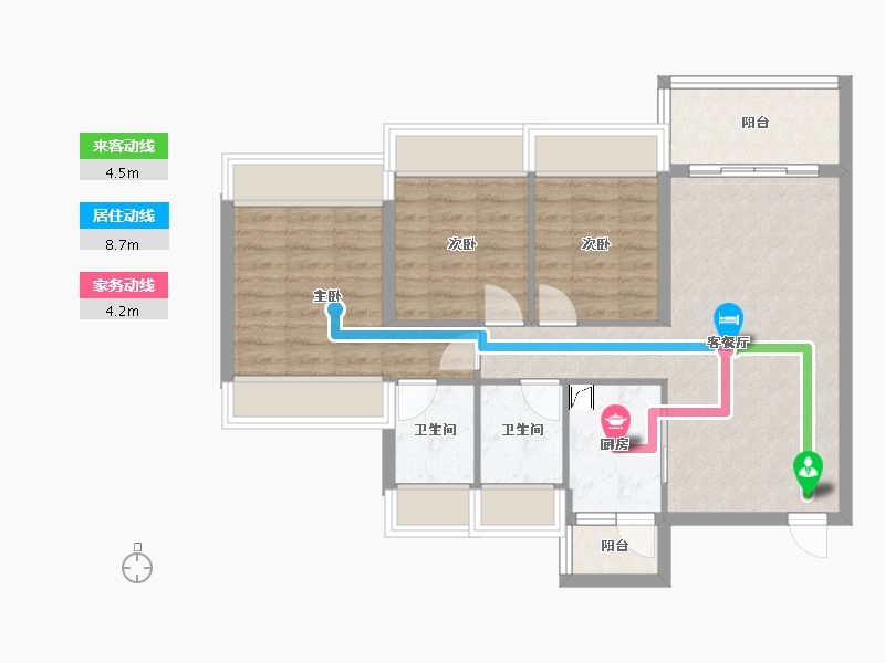 广东省-惠州市-星河丹堤V区-80.00-户型库-动静线