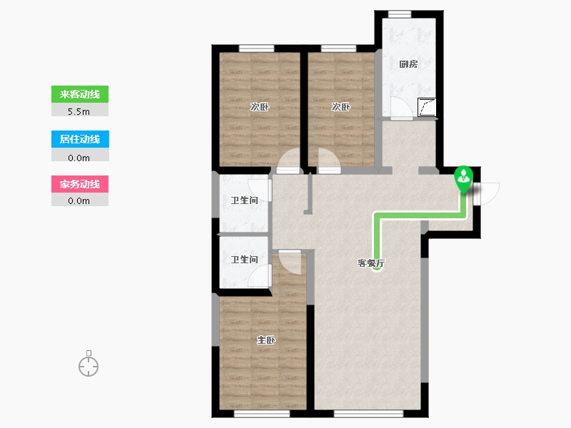 辽宁省-大连市-青云天下-105.00-户型库-动静线