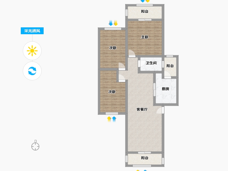 四川省-成都市-滨河春天-95.00-户型库-采光通风