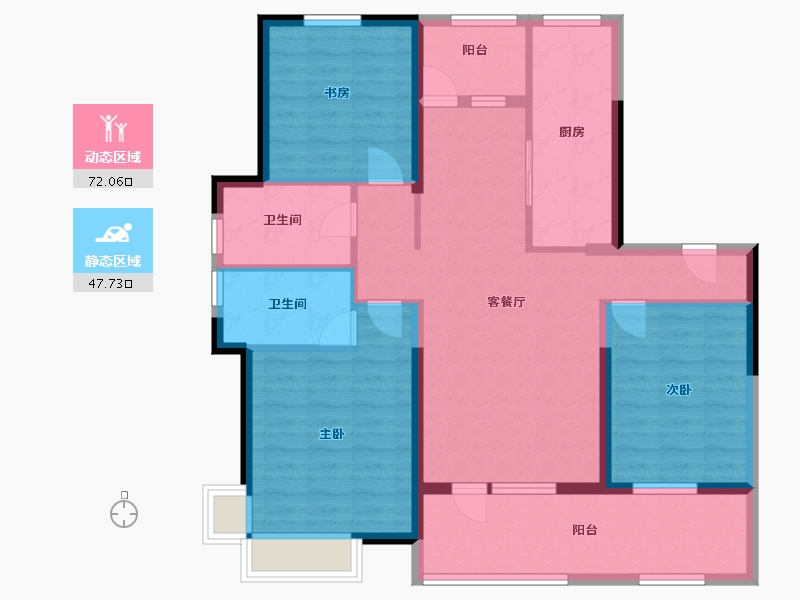 山东省-青岛市-中交中央公元五期-107.00-户型库-动静分区