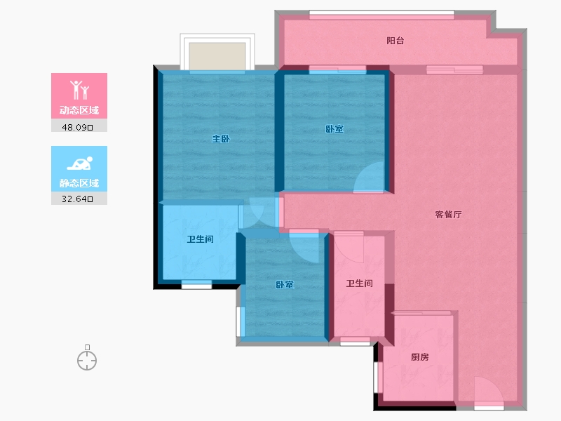 广东省-广州市-合生中央城-85.00-户型库-动静分区