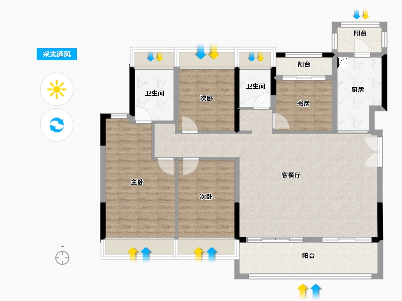 广东省-佛山市-电建地产洺悦半岛-110.00-户型库-采光通风