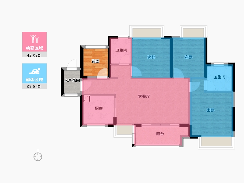 广东省-佛山市-禹州德信云江府-80.00-户型库-动静分区