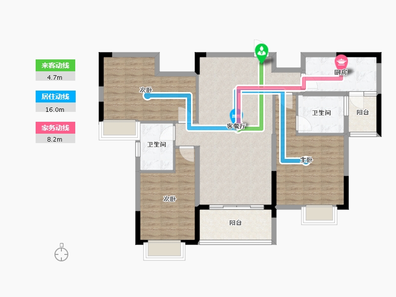 河南省-驻马店市-大地丽都-105.00-户型库-动静线