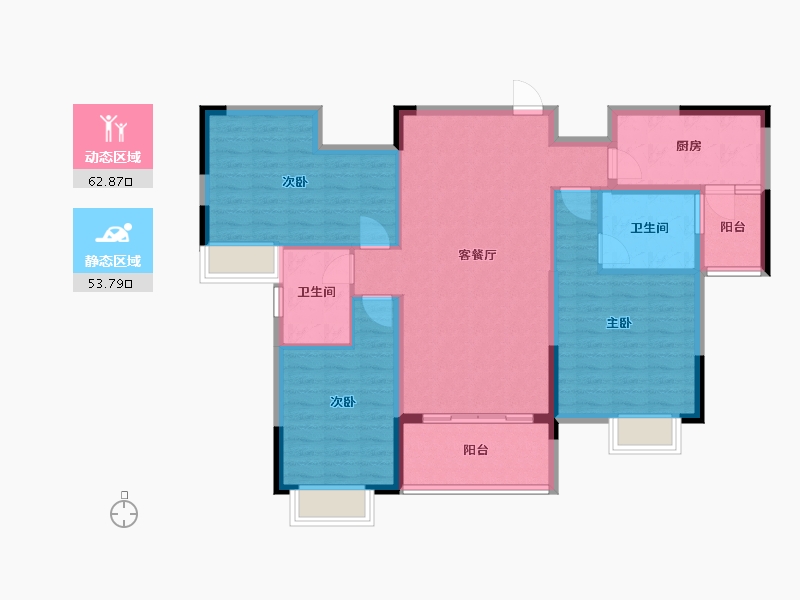 河南省-驻马店市-大地丽都-105.00-户型库-动静分区