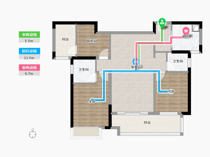 湖南省-长沙市-德奥悦东方-88.00-户型库-动静线