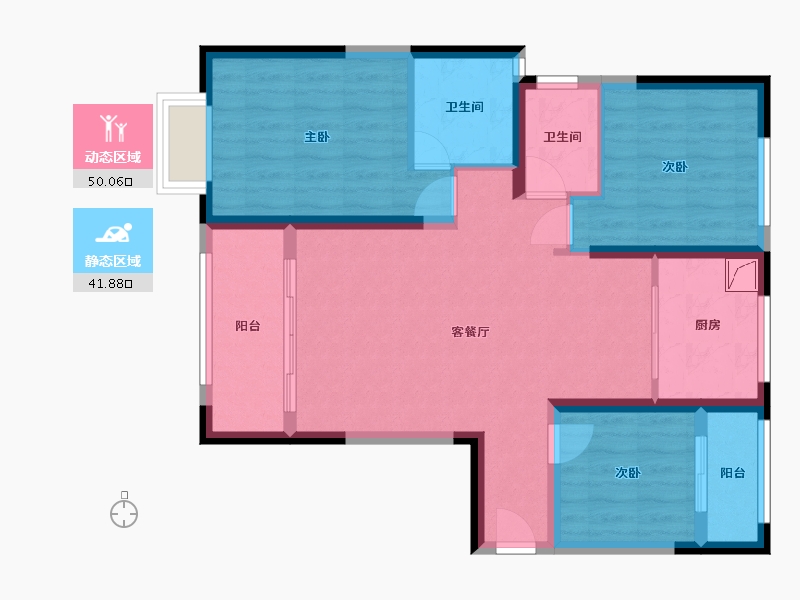 湖南省-长沙市-澳海澜庭-100.00-户型库-动静分区