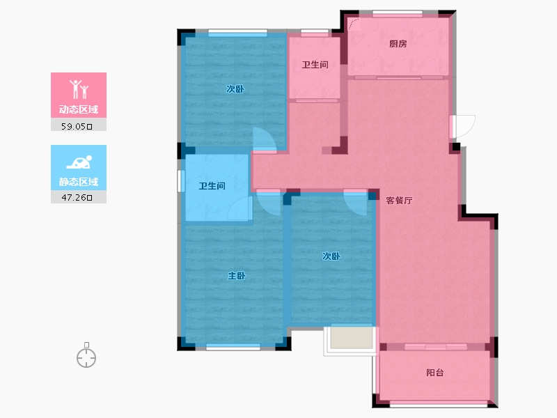 安徽省-滁州市-颐高唐宁府-95.00-户型库-动静分区