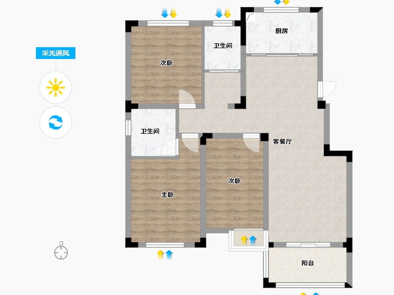 安徽省-滁州市-颐高唐宁府-95.00-户型库-采光通风