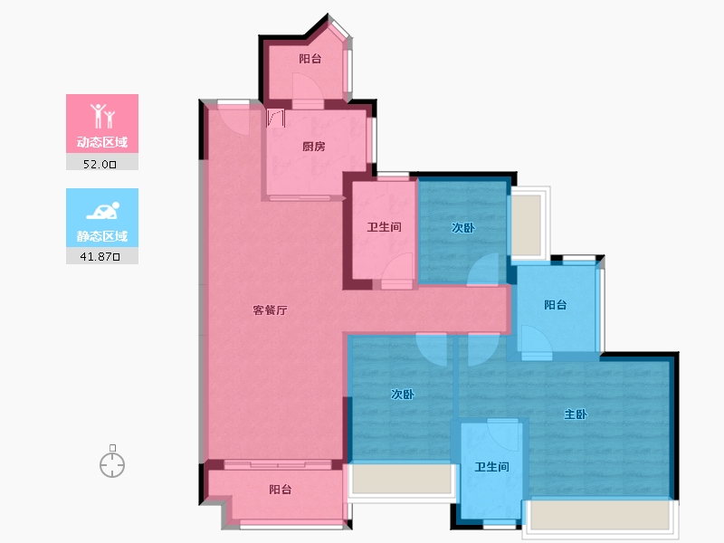 广东省-深圳市-勤诚达正大城-84.00-户型库-动静分区