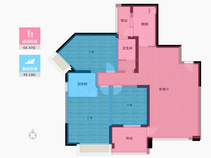 四川省-成都市-龙湖晶蓝半岛-110.00-户型库-动静分区