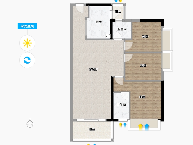 广东省-东莞市-佳兆业碧海云天-100.00-户型库-采光通风