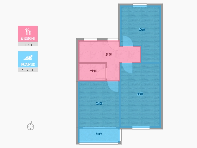 浙江省-杭州市-石灰桥新村-52.40-户型库-动静分区