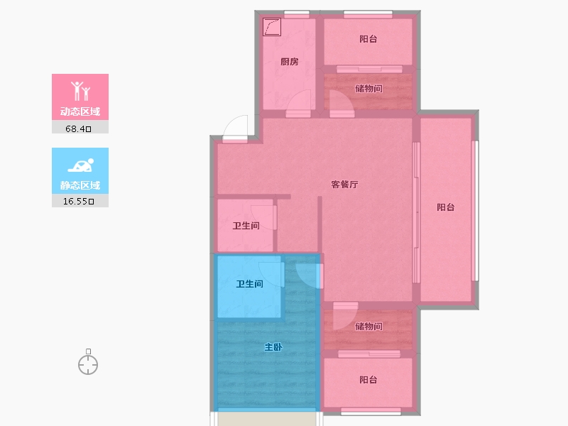 辽宁省-沈阳市-中南熙悦-84.00-户型库-动静分区