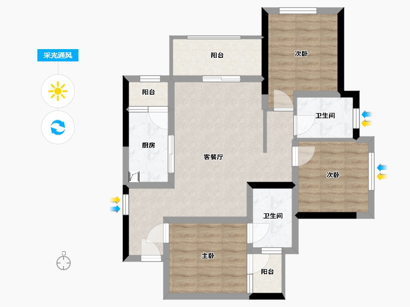 四川省-成都市-明信城C区-78.00-户型库-采光通风