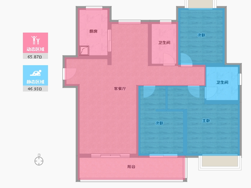 江苏省-无锡市-世贸璀璨时光-100.00-户型库-动静分区