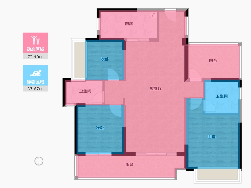 广东省-惠州市-和风春岸花园-100.21-户型库-动静分区