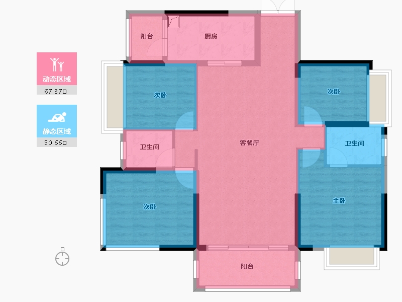 湖南省-郴州市-五岭央著-133.00-户型库-动静分区