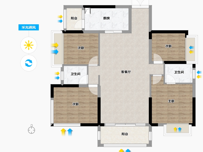 湖南省-郴州市-五岭央著-133.00-户型库-采光通风