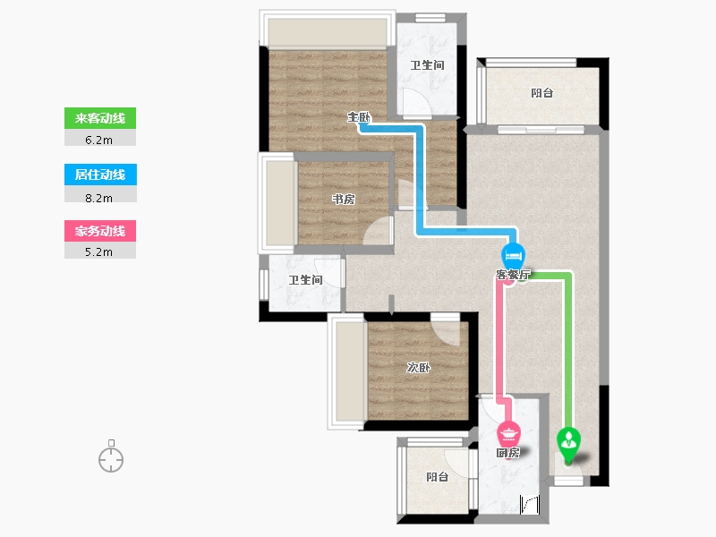 四川省-成都市-锦云天府-90.00-户型库-动静线