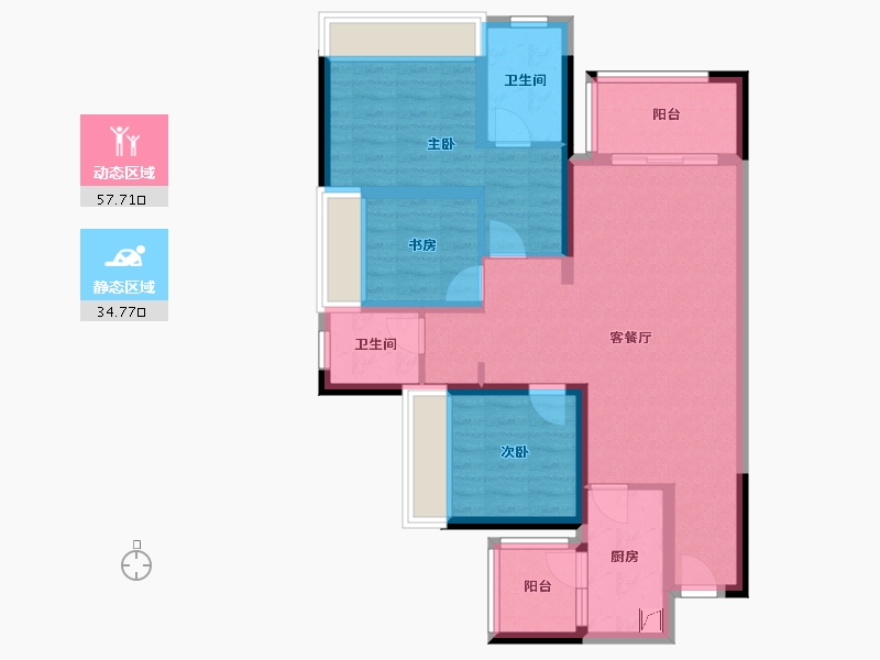 四川省-成都市-锦云天府-90.00-户型库-动静分区