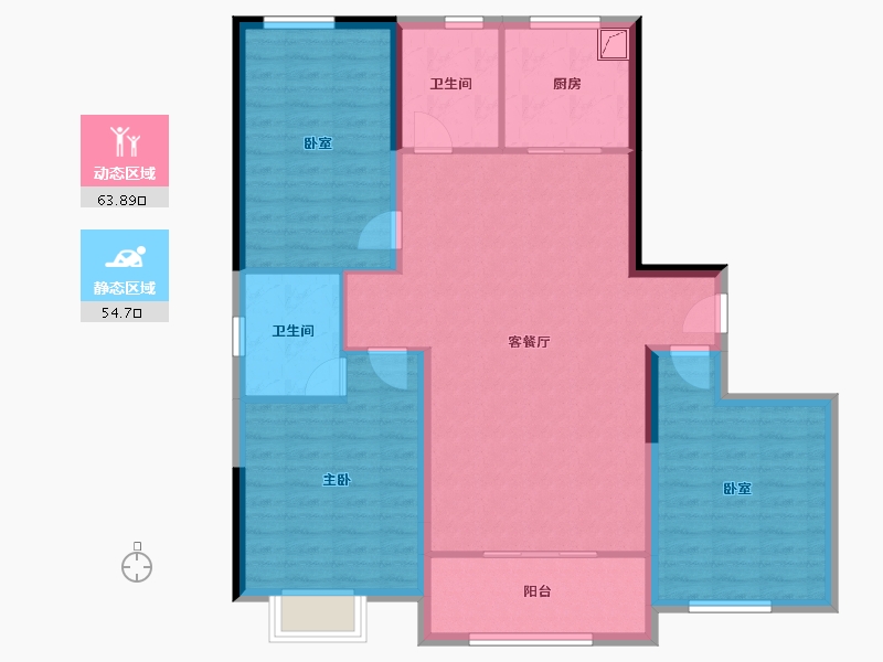 山东省-菏泽市-水岸学府-107.00-户型库-动静分区