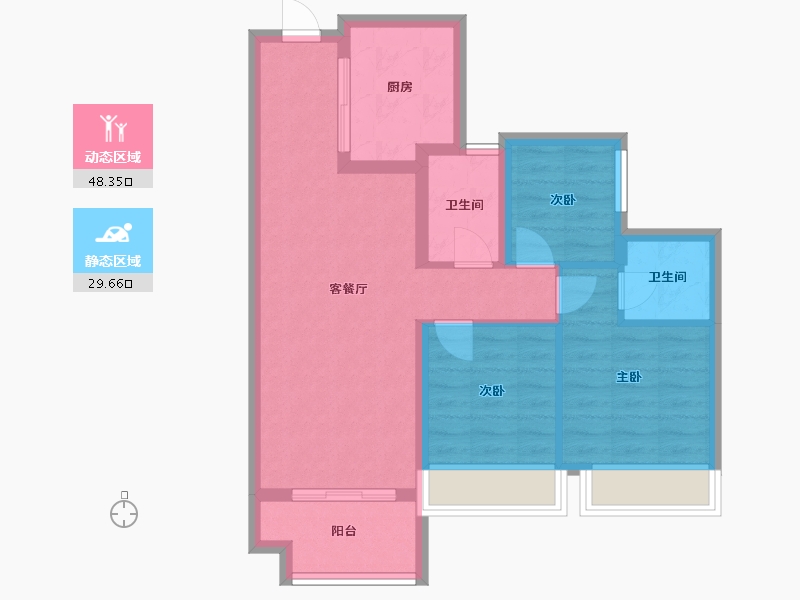 广东省-佛山市-美的时光-78.00-户型库-动静分区