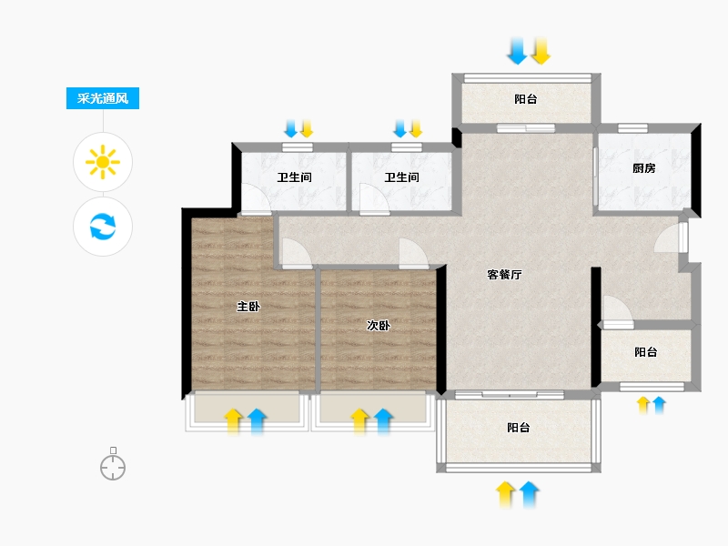 广东省-惠州市-康城四季5期御峰-100.00-户型库-采光通风