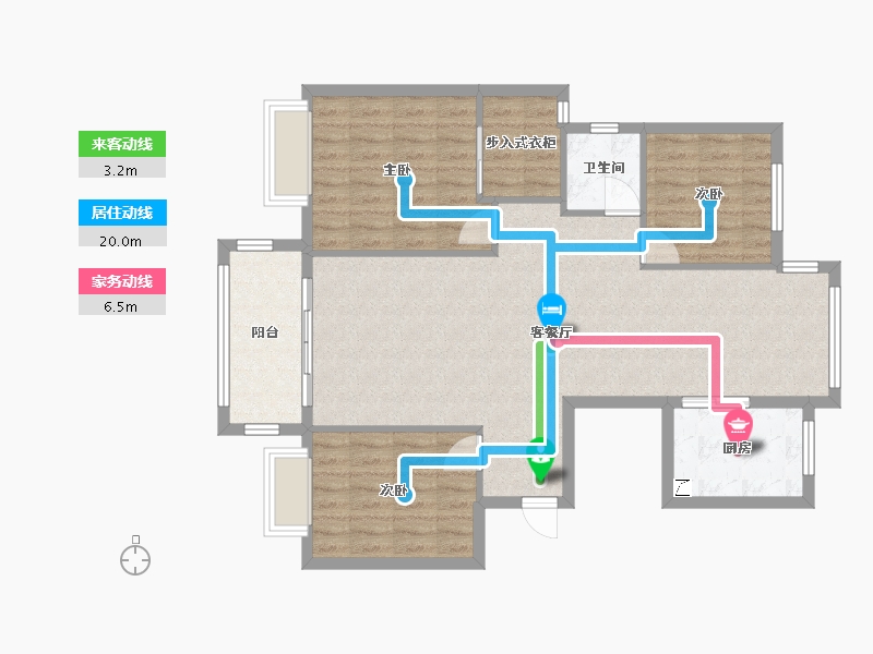 安徽省-安庆市-阳光家园-106.57-户型库-动静线