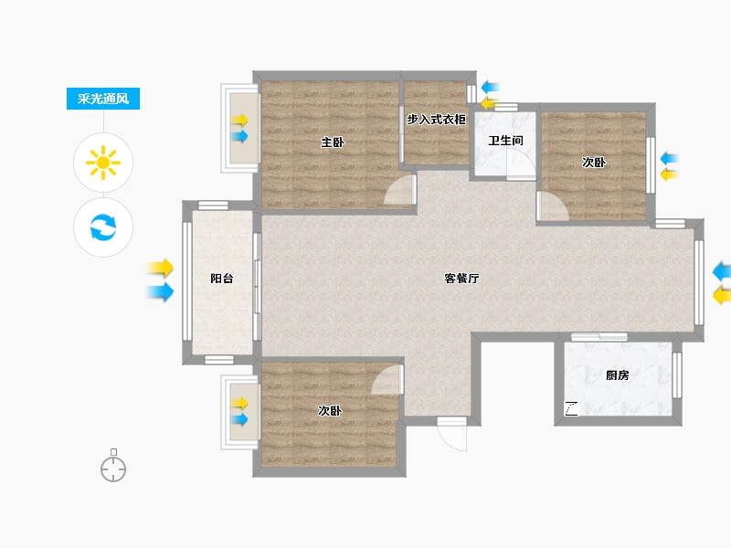 安徽省-安庆市-阳光家园-106.57-户型库-采光通风