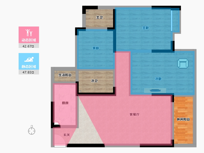 湖南省-长沙市-恒泰广场-101.07-户型库-动静分区