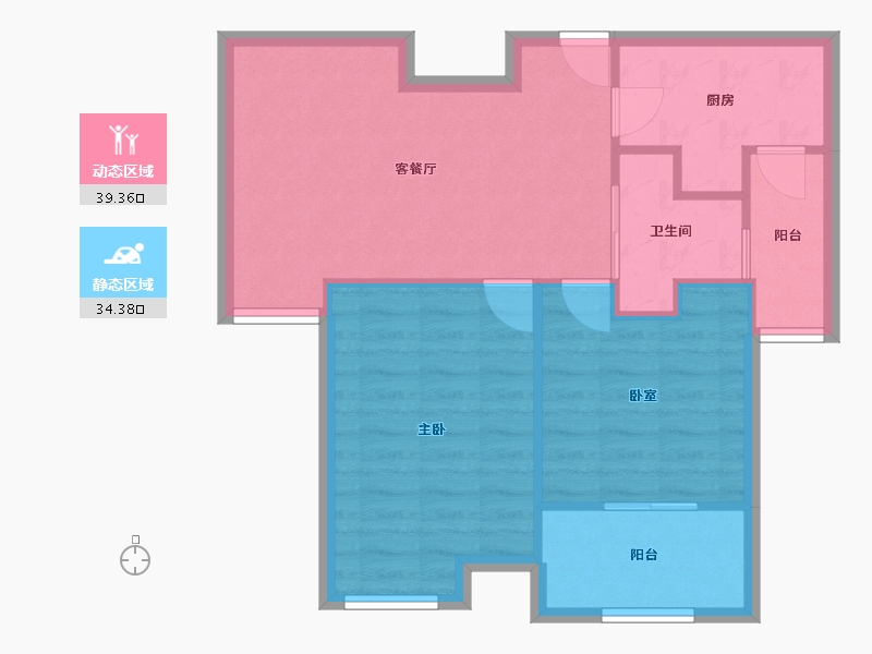 上海-上海市-绿州古猗新苑-66.60-户型库-动静分区