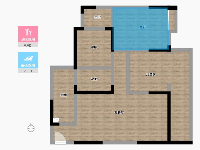 湖南省-长沙市-天下一家-101.70-户型库-动静分区