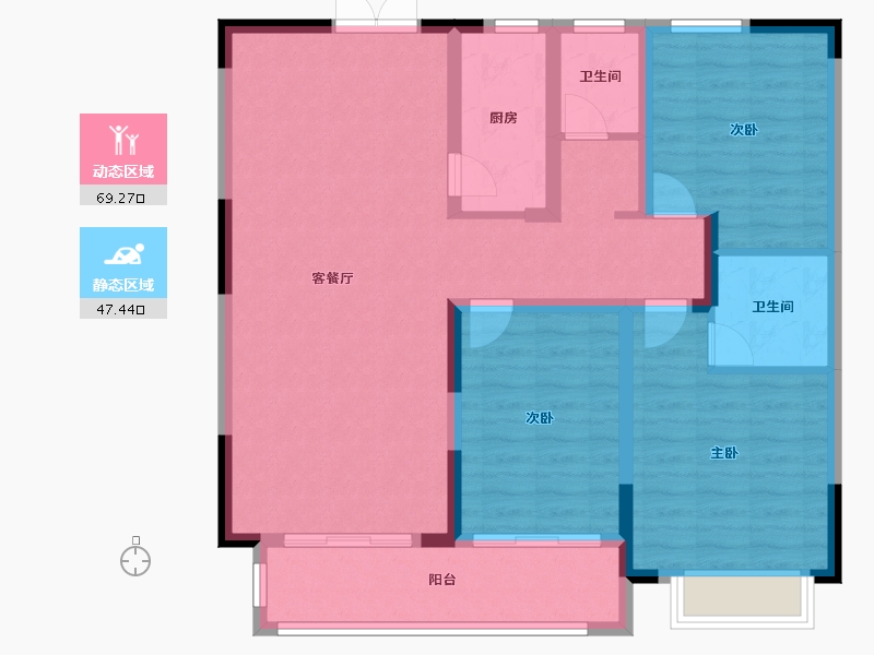 北京-北京市-大师傅地方-105.00-户型库-动静分区