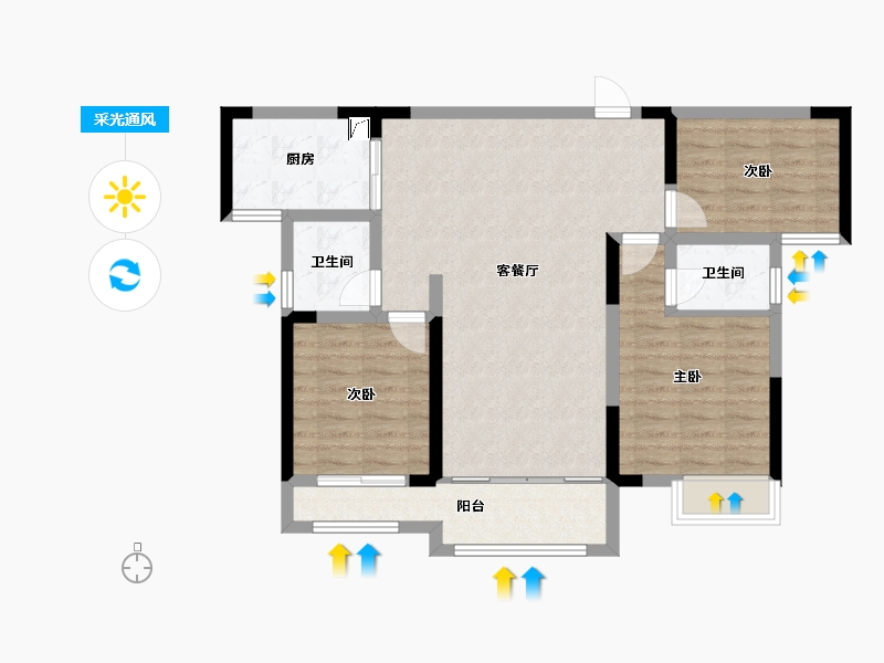 湖南省-湘潭市-九华世纪城·东苑-120.00-户型库-采光通风