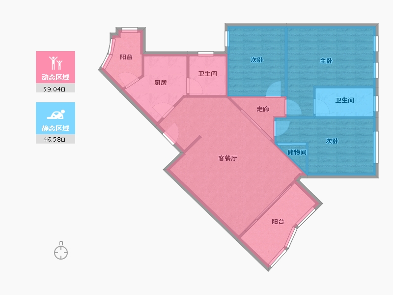 广东省-佛山市-豪兴苑-110.00-户型库-动静分区