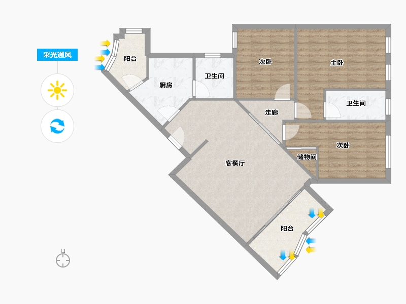 广东省-佛山市-豪兴苑-110.00-户型库-采光通风