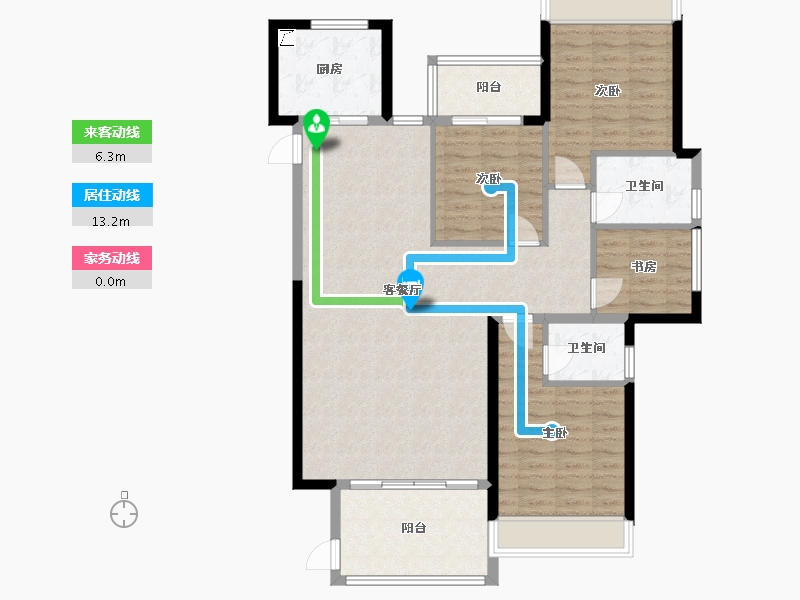 广东省-惠州市-远望一号花园-146.00-户型库-动静线