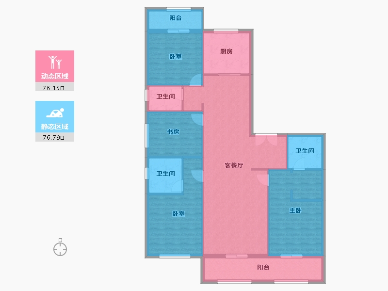 湖北省-武汉市-复地·东湖国际8.1期-140.00-户型库-动静分区