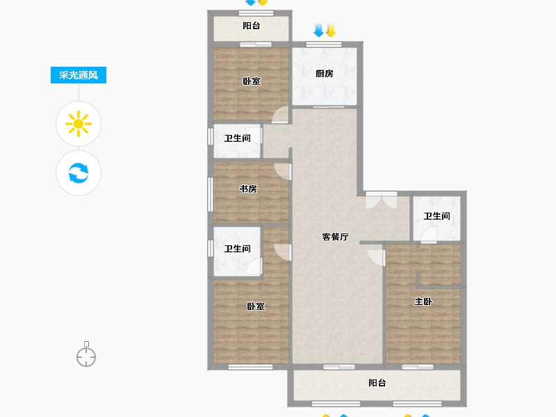 湖北省-武汉市-复地·东湖国际8.1期-140.00-户型库-采光通风