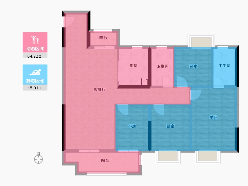 江西省-赣州市-龙湖润达天境-106.00-户型库-动静分区