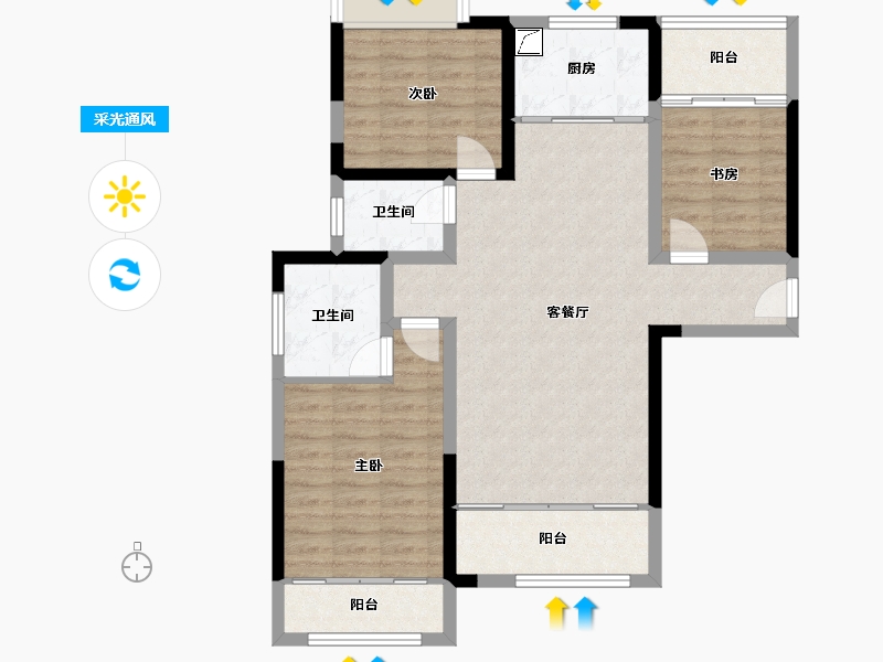 湖南省-湘潭市-九华世纪城·东苑-120.00-户型库-采光通风