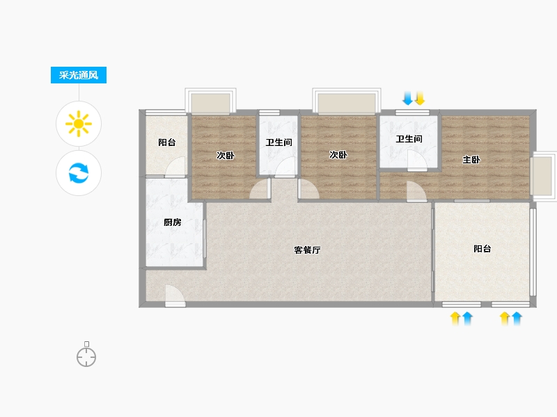 广东省-广州市-力迅T-90.00-户型库-采光通风