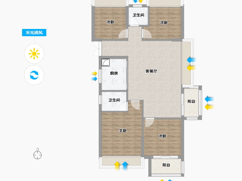 广西壮族自治区-柳州市-君汇濠庭-123.00-户型库-采光通风