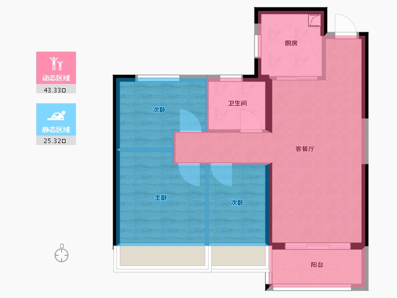 陕西省-咸阳市-西安恒大文化旅游城-77.00-户型库-动静分区