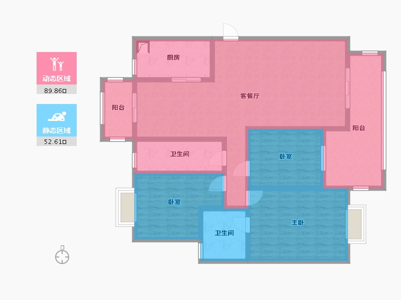 湖南省-长沙市-1-127.00-户型库-动静分区