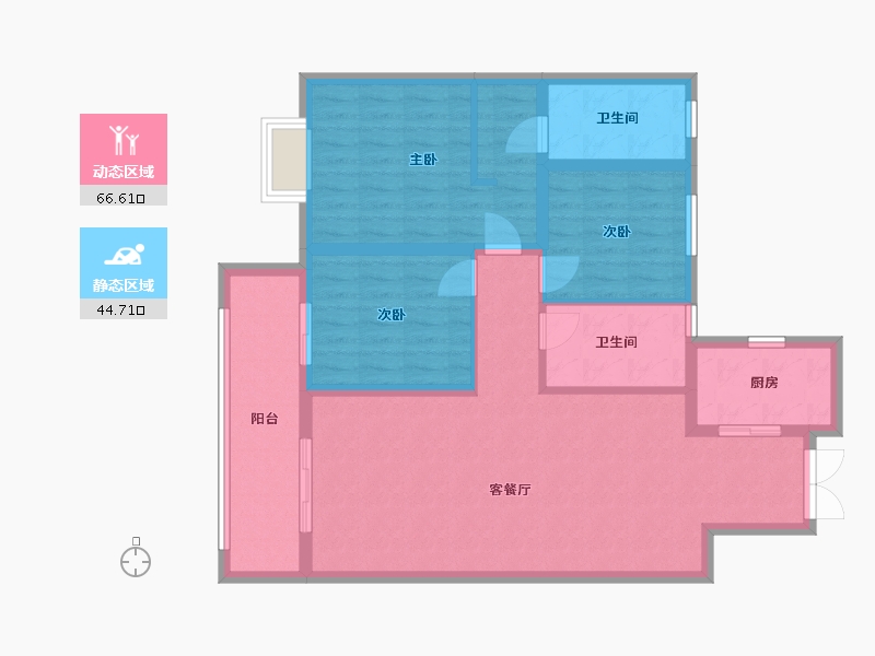 陕西省-宝鸡市-吾悦华府-100.00-户型库-动静分区