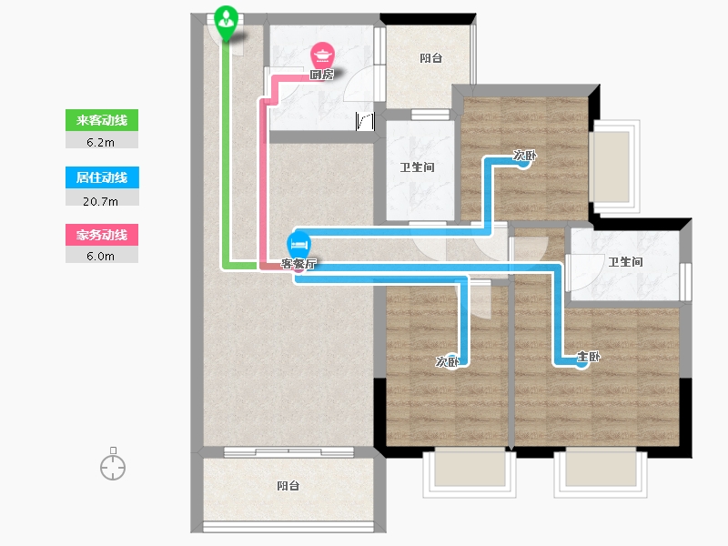 广东省-广州市-机场路小区-80.00-户型库-动静线